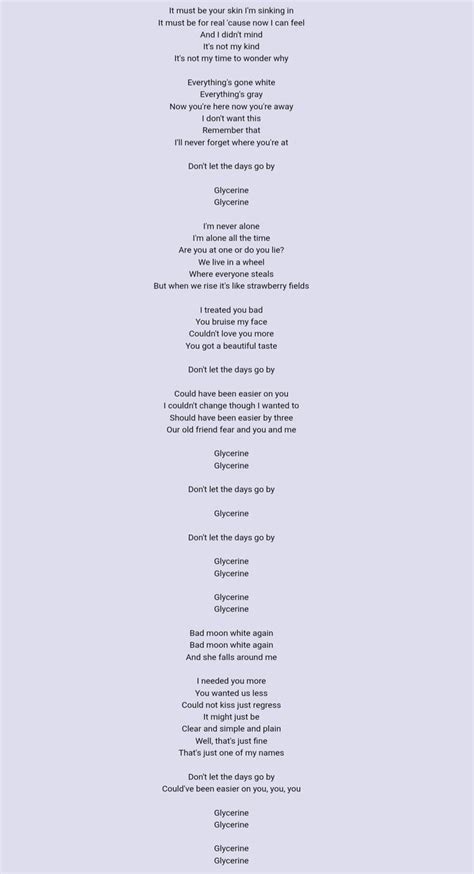glycerine lyrics